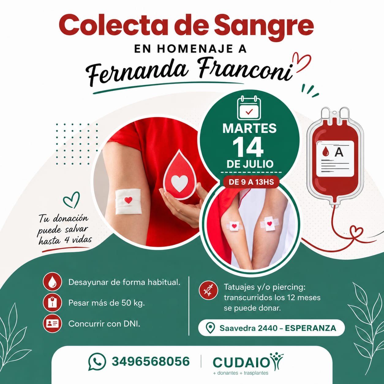 En el LTCE preparan nueva Colecta de Sangre para el martes 14 de Julio