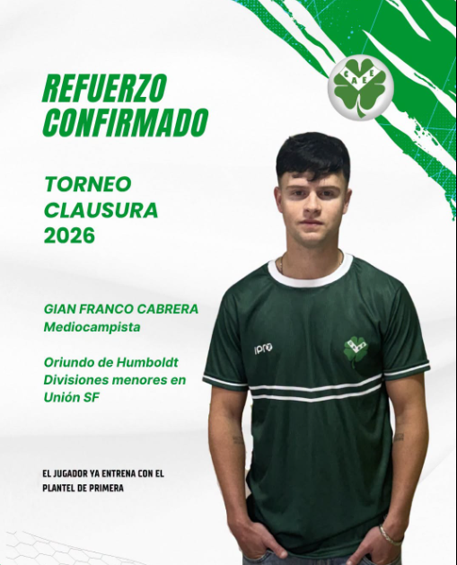 El humbolense Gianfranco Cabrera ya es jugador del Expreso del Trebol.